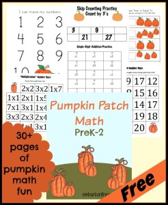 Free #Pumpkin Patch Math Printables #preschool #kindergarten | embarkonthejourney.com