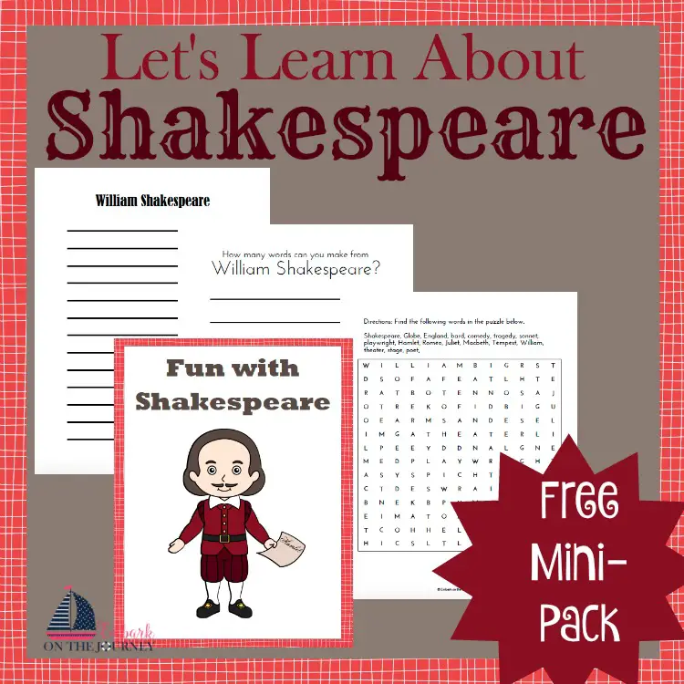 Use these free activity pages to have a little Shakespeare fun with your students. | embarkonthejourney.com