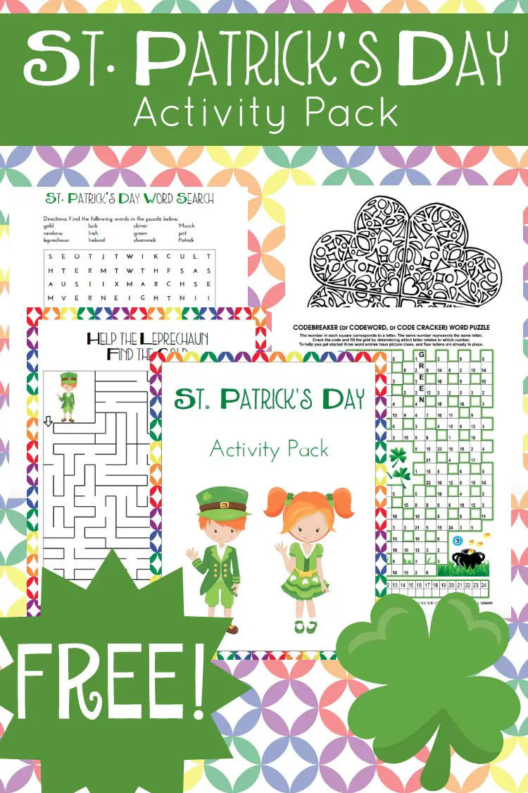 Free St Patricks Day Printable Activity Pack Embark on the Journey