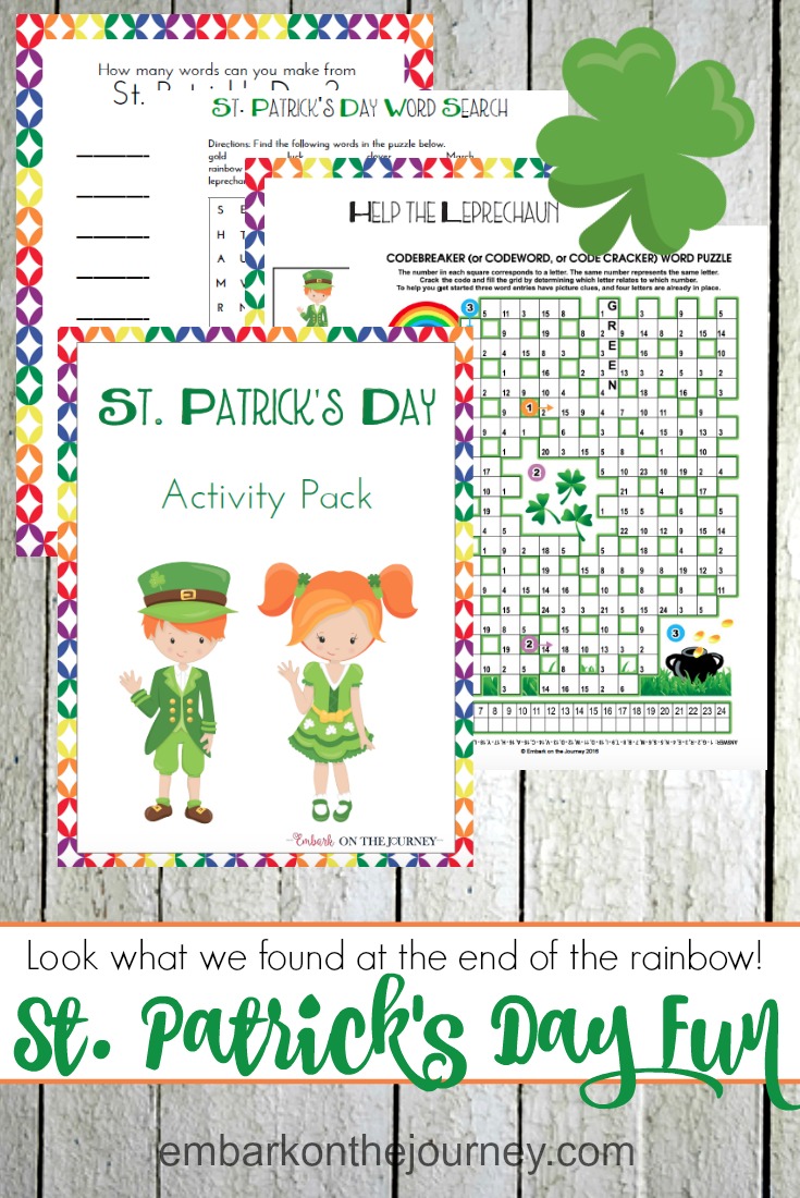 Your kids will feel so lucky when you add this St Patricks Day printable activity pack to your homeschool lessons! | @homeschljourney