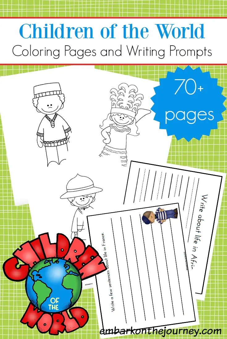 Children Around the World Printable Coloring and Writing Pages