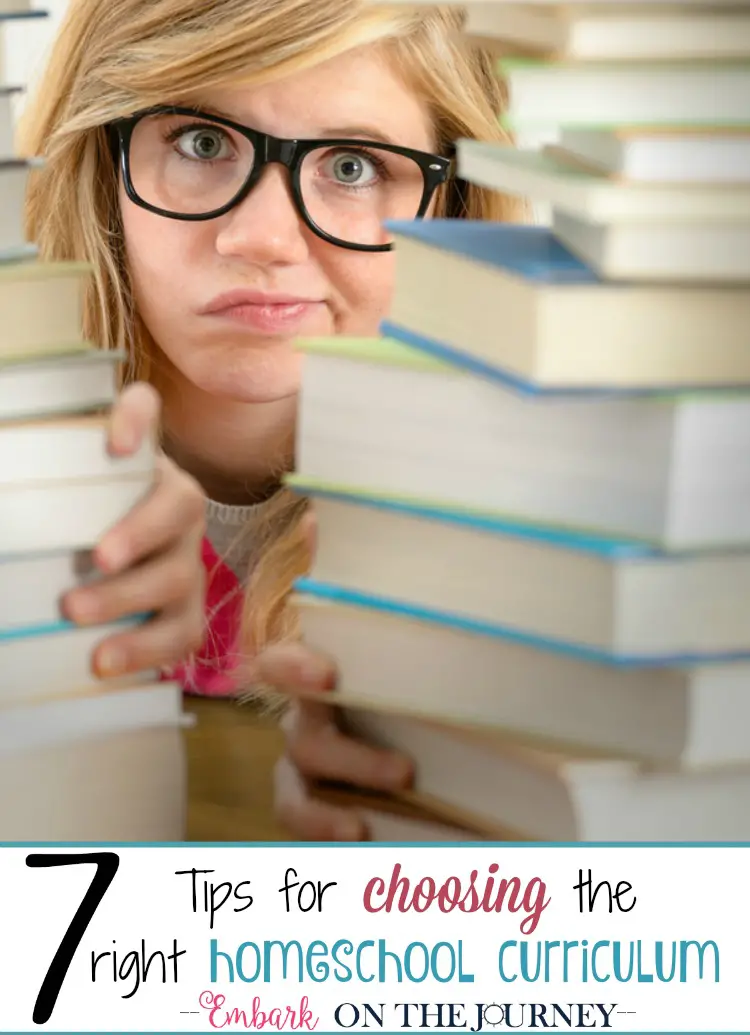 Different seasons in our homeschooling journey have called for different styles of curriculum to fit our different stages of life. Here are 7 tips for evaluating your homeschool and choosing the right curriculum for your family. | embarkonthejourney.com