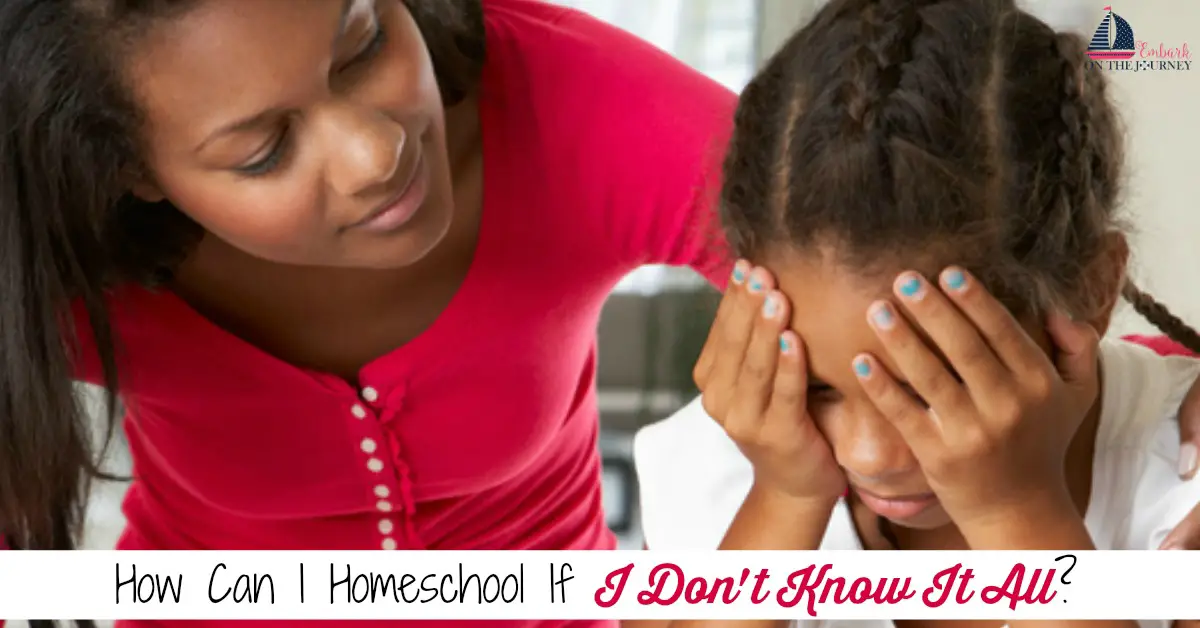 Homeschool moms often worry about gaps in their child's education. They wonder, "How can I homeschool if I don't know it all?" Here are some amazing truths that will give you the confidence you need to embark on your homeschool journey! | embarkonthejourney.com