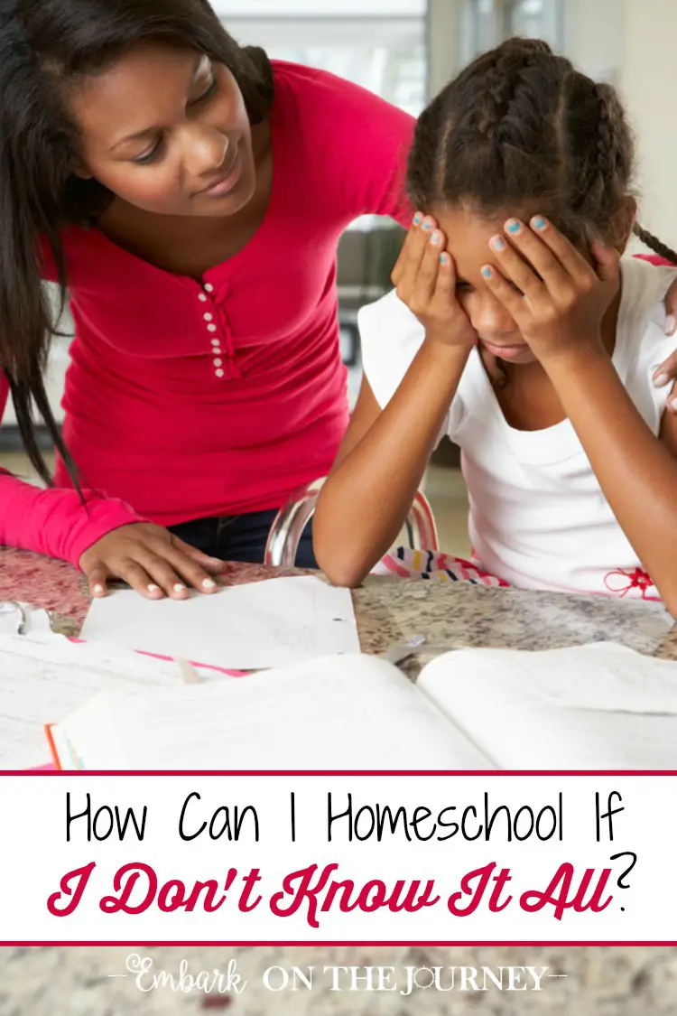 Homeschool moms often worry about gaps in their child's education. They wonder, "How can I homeschool if I don't know it all?" Here are some amazing truths that will give you the confidence you need to embark on your homeschool journey! | embarkonthejourney.com