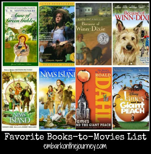 Favorite Books-to-Movies List | embarkonthejourney.com