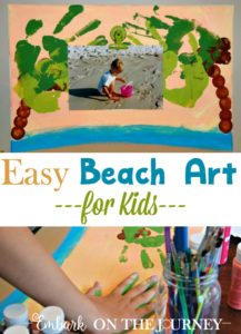 Easy Beach Art for Kids: This picture frame craft is easy enough for kids to make themselves. It is perfect for displaying a favorite beach photo. | embarkonthejourney.com