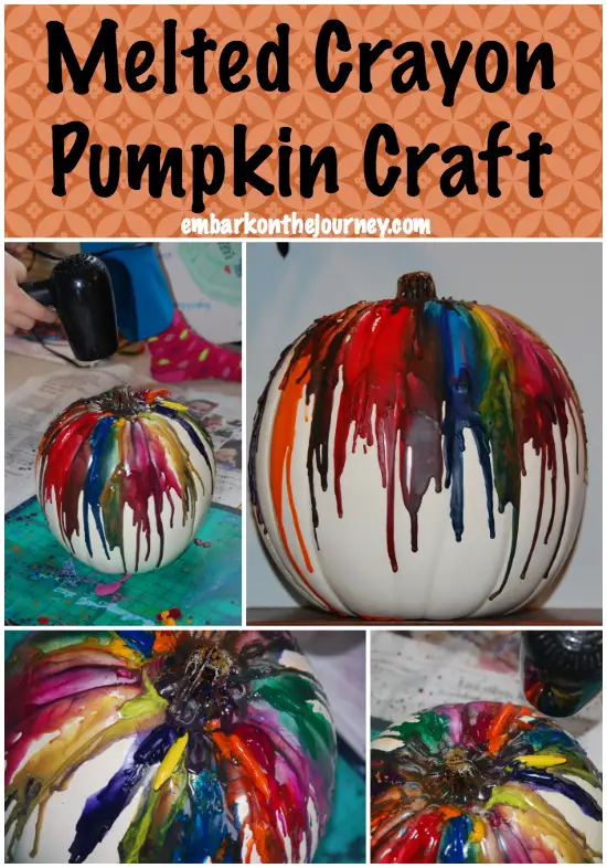 Melted Crayon Pumpkin Craft