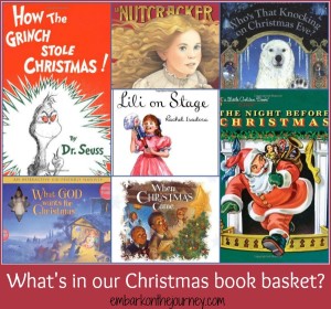 What's in our Christmas book basket? | embarkonthejourney.com