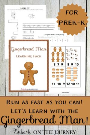 Gingerbread Man Unit Study and Printable for PreK-K