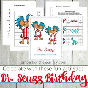 Dr. Seuss's birthday is March 2! Celebrate with a fun Seuss-themed printable and some incredibly fun activities that your preschoolers and young learners are sure to love! | @homeschljourney