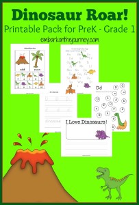 Your dinosaur fans will roar over this FREE printable for PreK-Grade 1! | embarkonthejourney.com