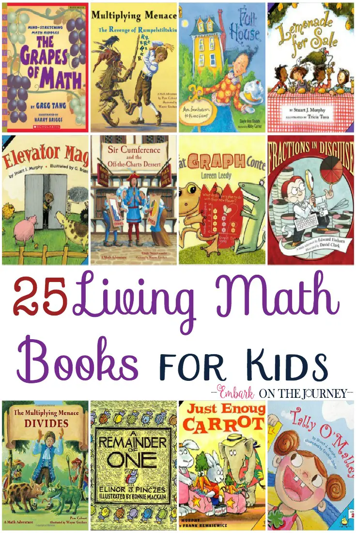 Math is one unexpected place we can bring books into the study to make the concepts more concrete. Kids can see the reasons for learning their math facts. They can see how certain math concepts can be used in the real world. These living math books are the perfect addition to your homeschool library. | embarkonthejourney.com