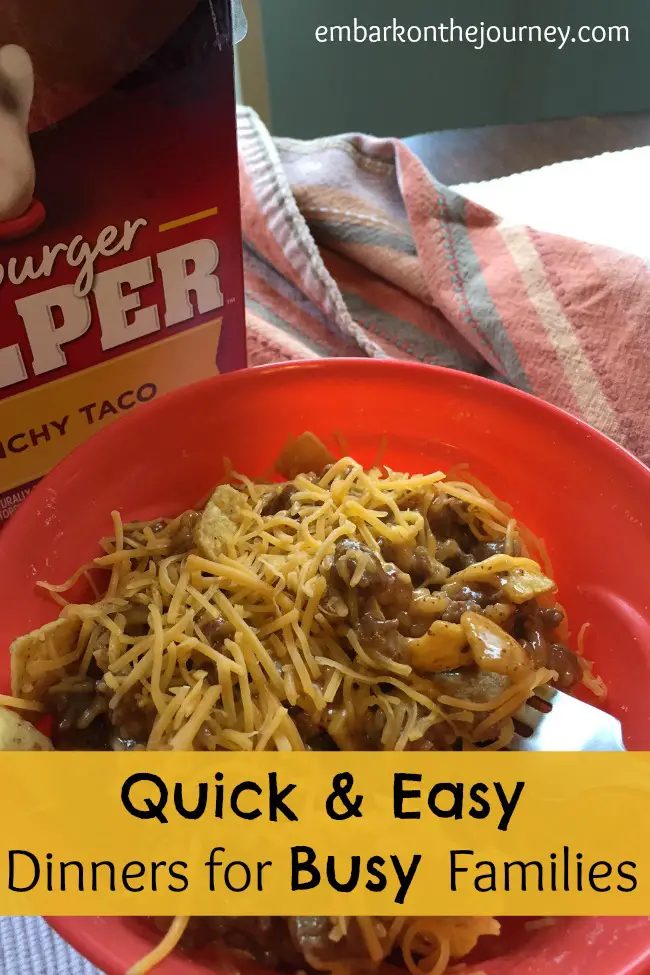 Busy families need quick and easy dinner ideas. | embarkonthejourney.com