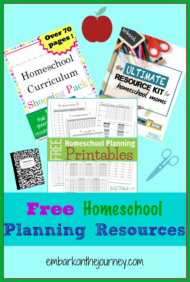 Free Homeschool Planning Resources | embarkonthejourney.com