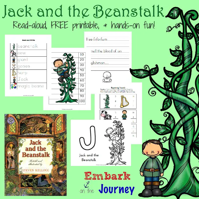 Free Jack And The Beanstalk Prek K Printable Homeschool Giveaways