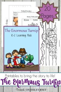 Here's a fun collection of The Enormous Turnip hands-on activities and a fun new printable for the K-2 crowd! @homeschljourney