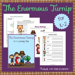 Here's a fun collection of The Enormous Turnip hands-on activities and a fun new printable for the K-2 crowd! | embarkonthejourney.com