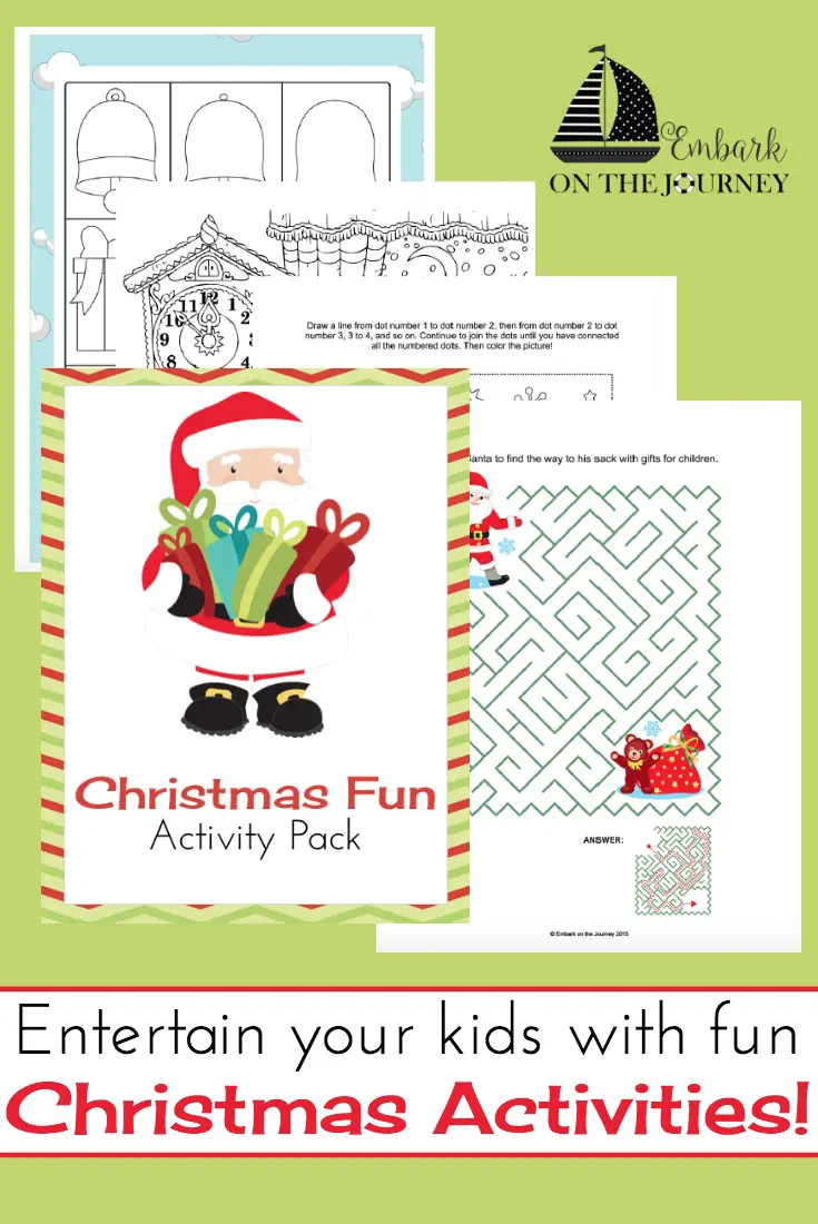 If you're on the hunt for some fun Christmas activities your kids can do, you've got to download this fun Christmas activity pack for kids of all ages! | embarkonthejourney.com
