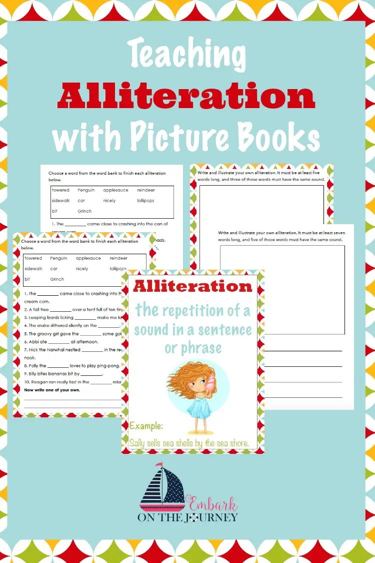 Teaching your students alliteration can be lots of fun with this book list and free printable pack. | embarkonthejourney.com
