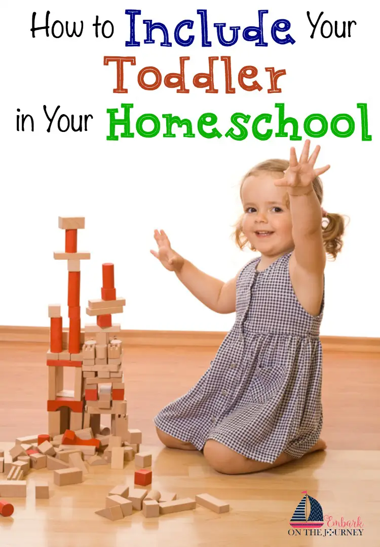 If your toddler is anything like mine were, they want to do what their older siblings are doing. Mine wanted to 'do school' like her big brothers. Here are some tips and resources that will help you include your toddler in your homeschool. | embarkonthejourney.com