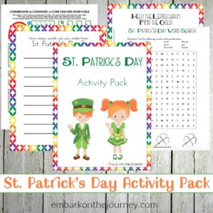 Your kids will feel so lucky when you add this St Patricks Day printable activity pack to your homeschool lessons! | @homeschljourney