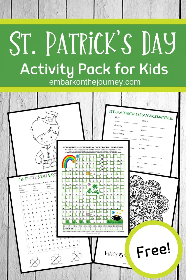 Your kids will feel so lucky when you add these St Patrick Day printable activities to your homeschool lessons! It's full of puzzles and games for kids.