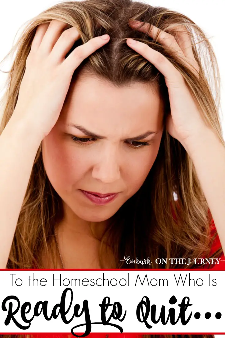 Homeschooling is such a blessing, but it isn't always easy. Don't give up, homeschool mom! Here are 3 tips to help you keep going when the going gets tough. | embarkonthejourney.com