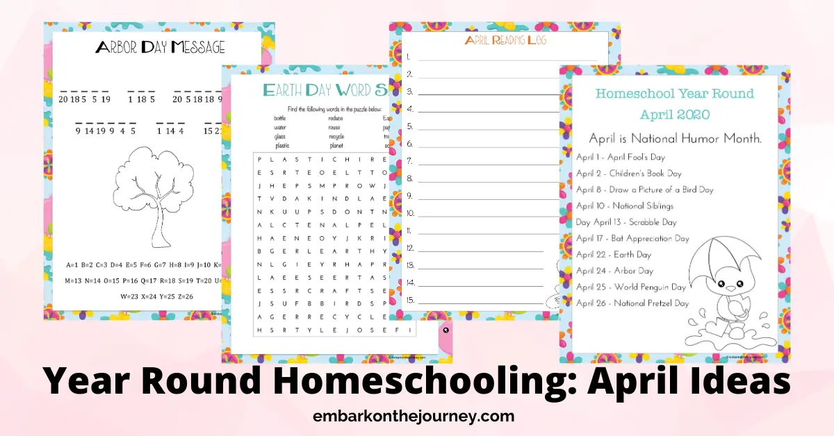 Year round homeschooling doesn't have to be overwhelming! Add some fun activities to your April lessons with these printables, books, and activities.