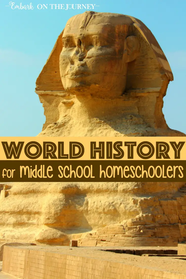 World history doesn't need to be dry and boring. Get your middle schoolers excited about history with engaging text, vivid pictures, historical documents, hands-on projects, and more! | embarkonthejourney.com