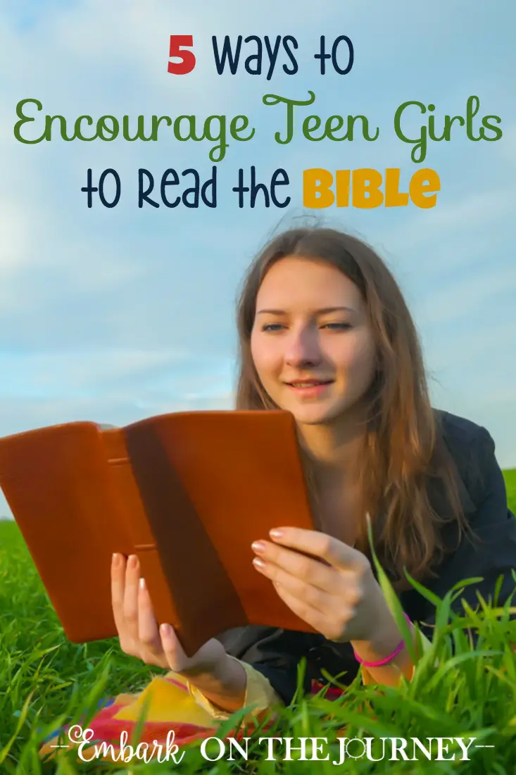 As my daughter heads into her teen years, I want to switch from momma-led Bible reading to self-directed. Reading for knowledge. Reading to seek to know more about Him. Reading because she wants to grow closer to the Lord for herself. Here are 5 ways to encourage teen girls to read the Bible. | embarkonthejourney.com