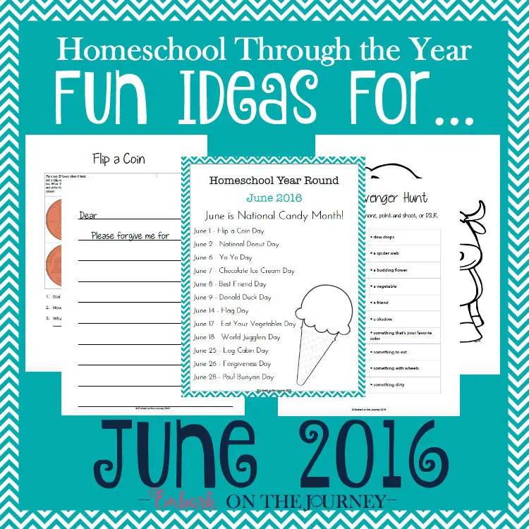 Add some fun studies to your June homeschool lessons with these units, printables, books, and more. | embarkonthejourney.com