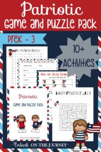 Entertain your kiddos with these fun patriotic printable games and puzzles! | embarkonthejourney.com