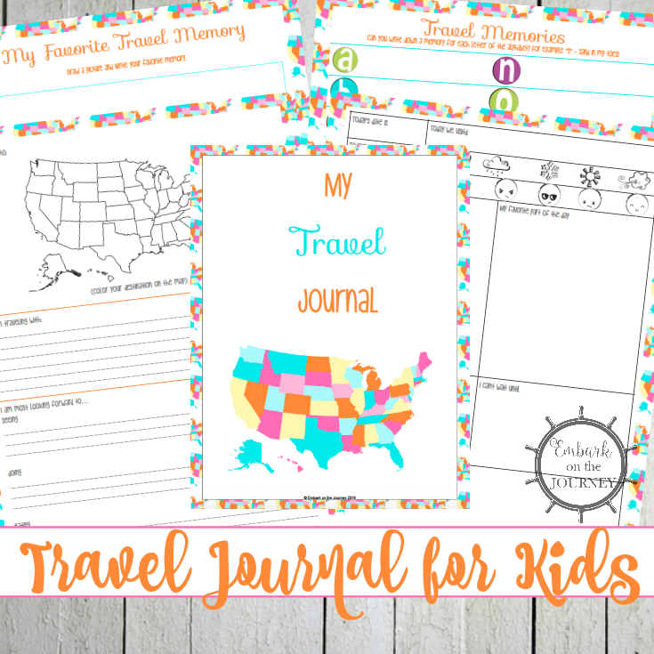 Your kids will love recording their thoughts and memories in this fun travel journal! It'll make a great keepsake for years to come. | embarkonthejourney.com