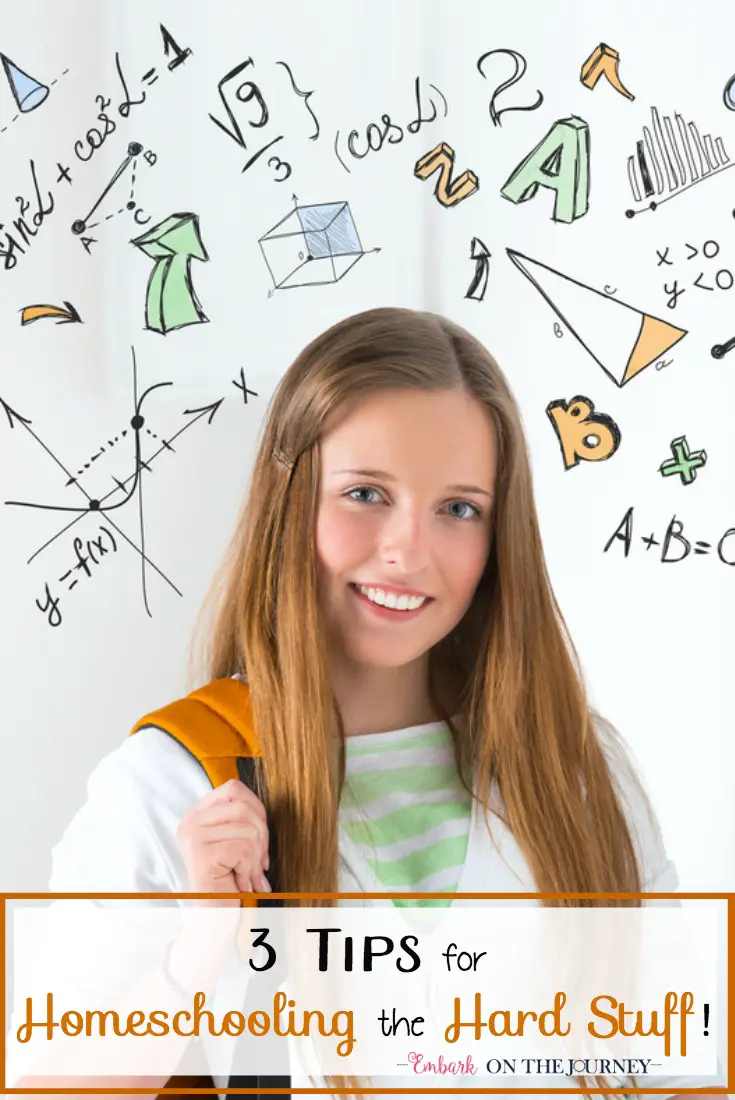 Homeschool moms, new and experienced, worry about teaching the 'hard stuff.' Are they really capable of teaching chemistry, foreign languages, and upper level maths? Here are three resources I rely upon to help me tackle those tough subjects in my homeschool. | embarkonthejourney.com