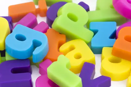 background of colourful magnetic letters