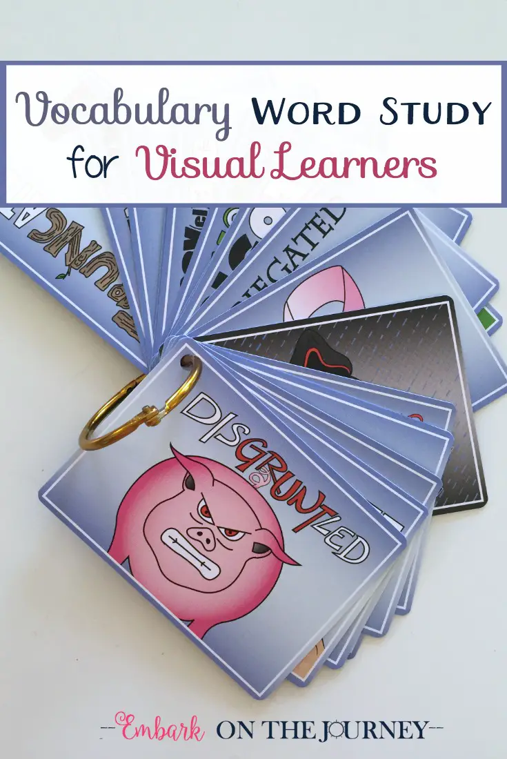 Marie's Words provide 550 illustrated vocabulary cards that are perfect for SAT prep! Check out how one mom is using these cards with her middle-schooler. | embarkonthejourney.com