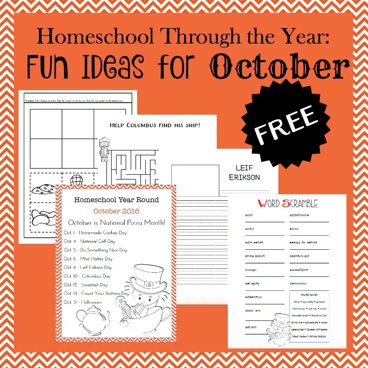 october homework ideas