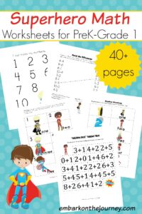 You'll save the day with these fun superhero math activities for kids in grades K-3! Pages focus on numbers, counting, addition, and subtraction.