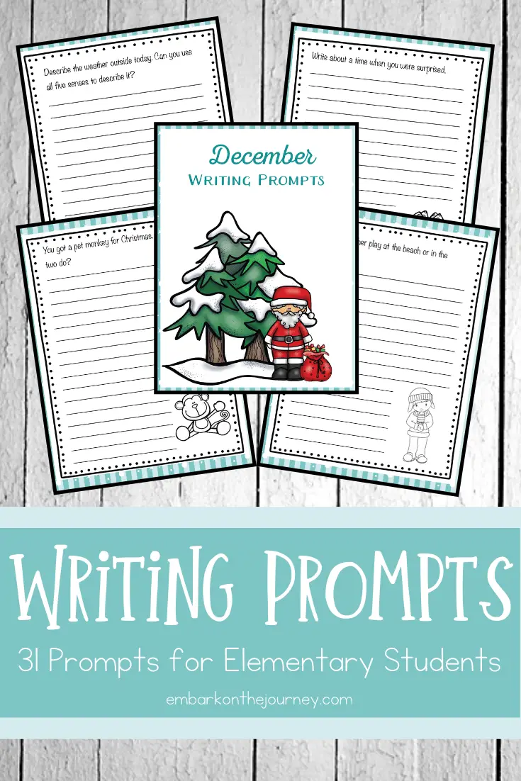 Use this list of December writing prompts to help you create some fun journal entries for your elementary school students. One prompt for each day!