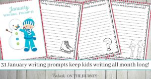 Keep kids writing all month long with January writing prompts - one for every day of the month! | embarkonthejourney.com