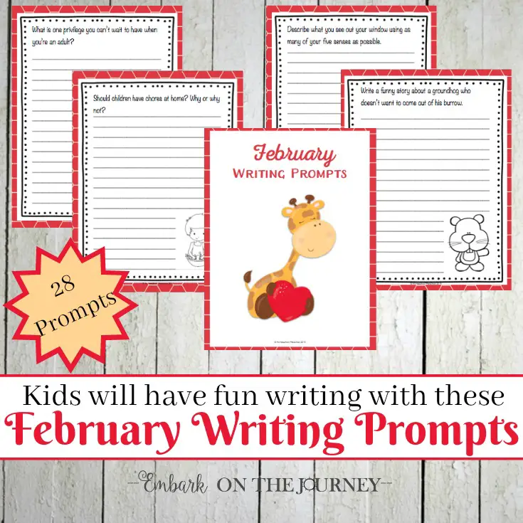 Printable February Writing Prompts Embark on the Journey