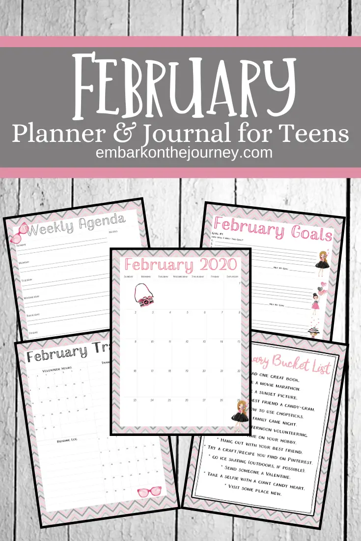 This February teen planner is designed to help teens get a handle on their schedules and encourages them to learn to budget and manage their time.