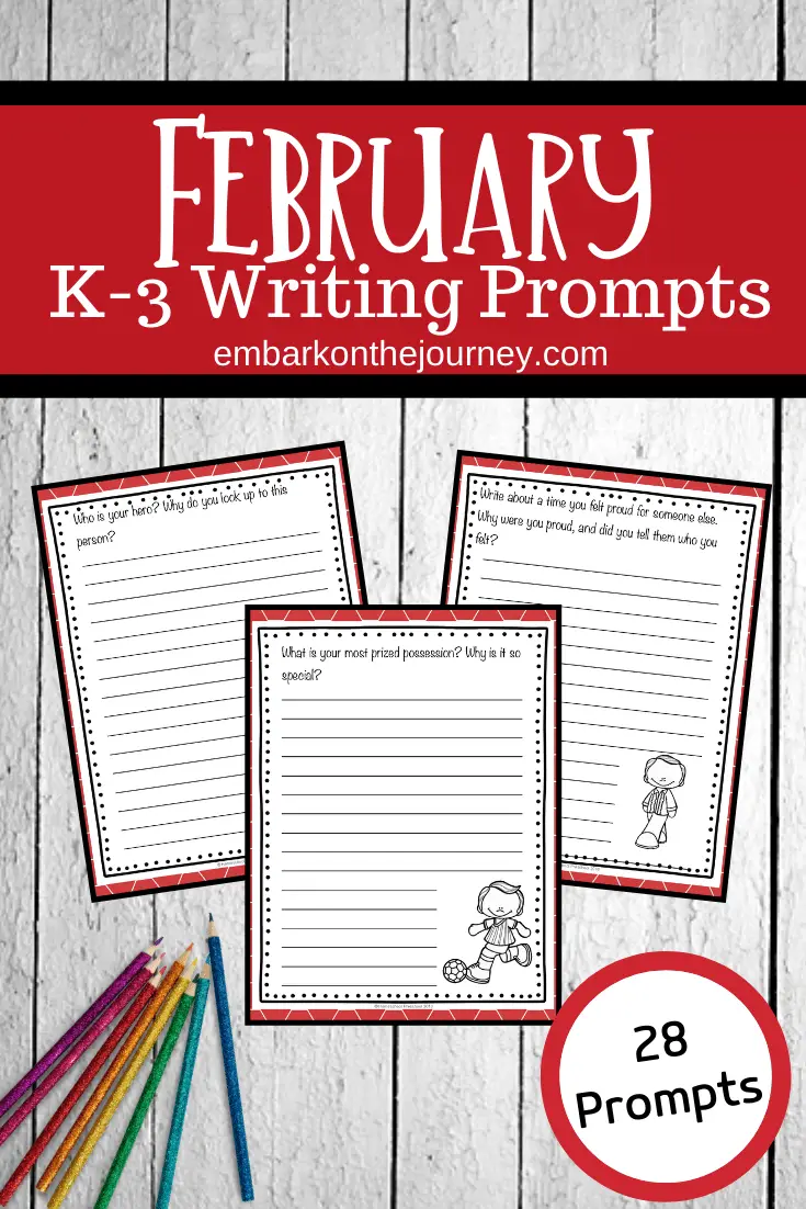 Download and print this awesome set of February writing prompts for elementary students! There are 28 prompts to get you through the month.