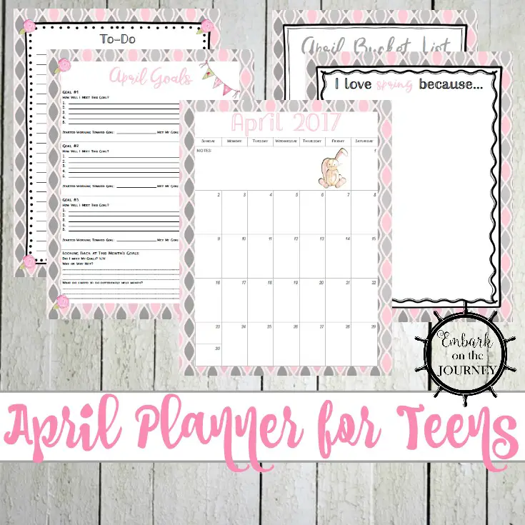 A brand new personal planner for teens designed to help them plan their month, work toward their goals, and track their progress all month long! | embarkonthejourney.com