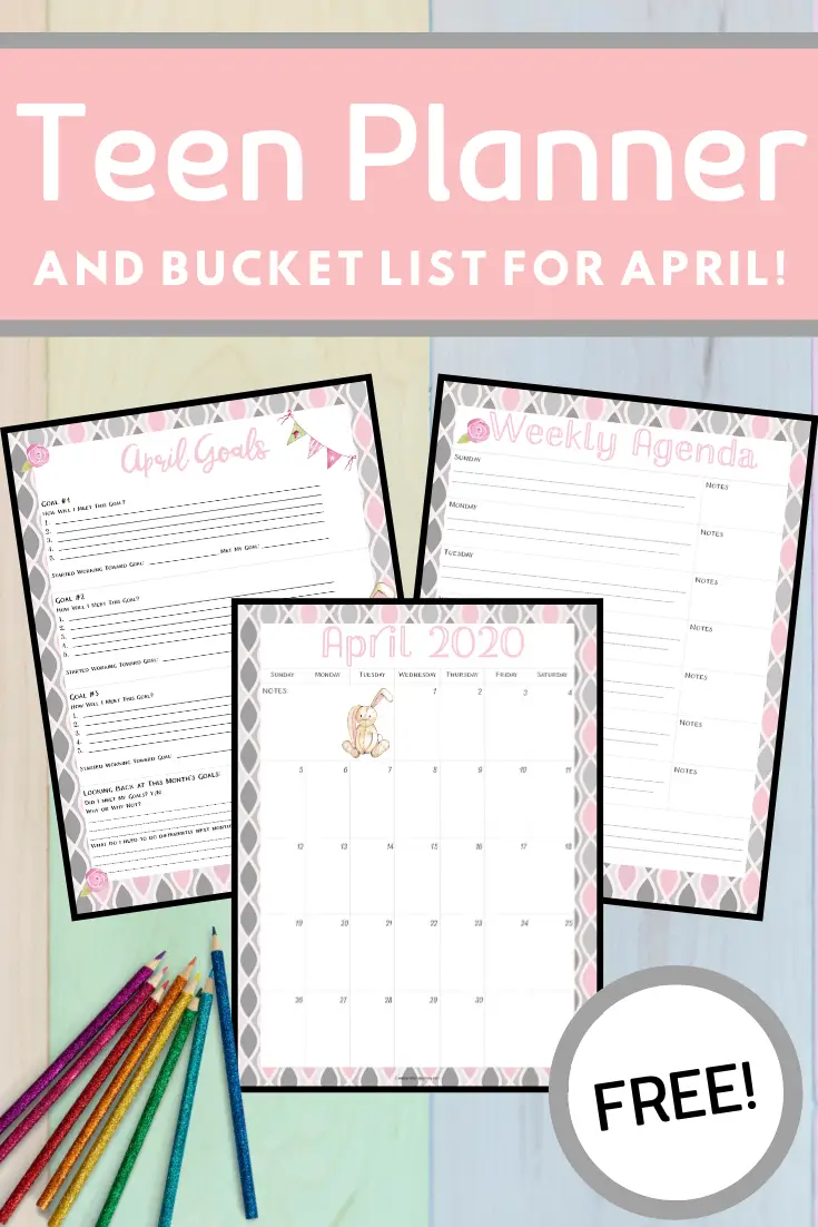 Brand new for April 2020! A teen planner designed to help them plan their month, work toward their goals, and track their progress all month long!