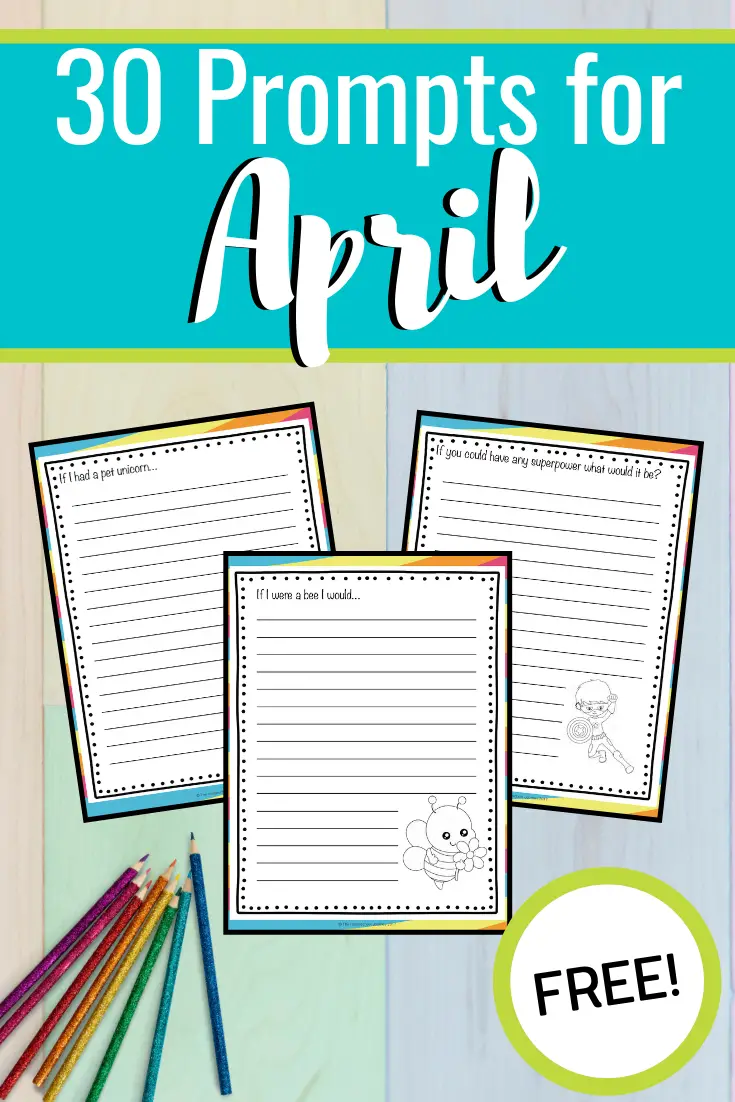 Don’t wait to download and print this awesome set of April writing prompts for elementary students! There are 30 prompts to get you through the month.