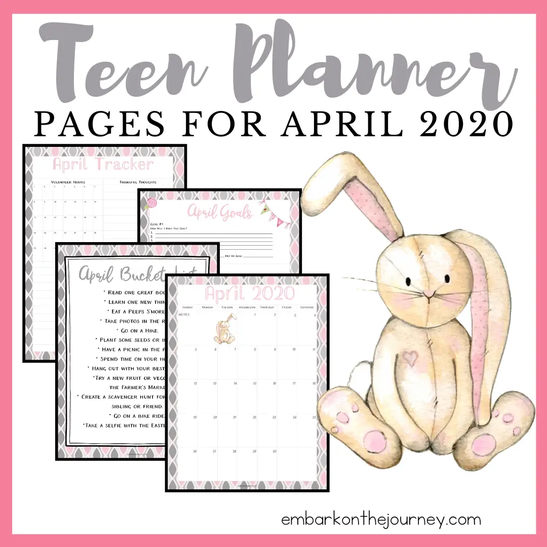 Brand new for April 2020! A teen planner designed to help them plan their month, work toward their goals, and track their progress all month long!