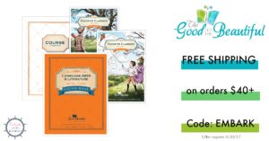 The Good and the Beautiful homeschool curriculum language arts curriculum with a focus on literature, writing, and more! Free shipping on orders of $40 through 4/30!