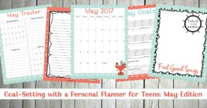 A brand new personal planner for teens designed to help them plan their month, work toward their goals, and track their progress all month long!