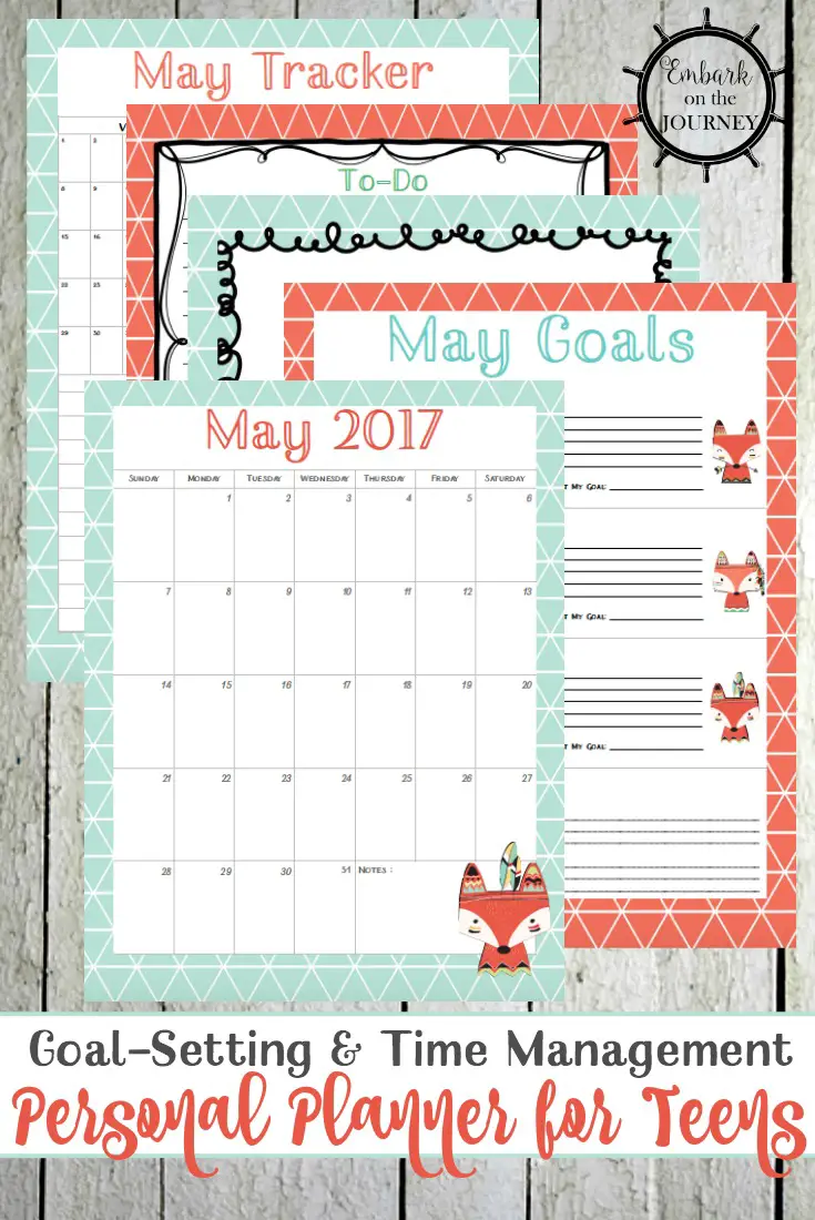 A brand new personal planner for teens designed to help them plan their month, work toward their goals, and track their progress all month long!
